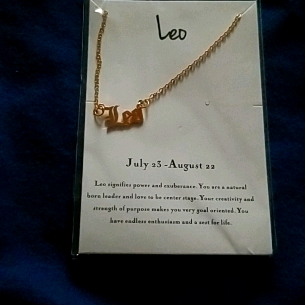 Gold leo zodiac necklace